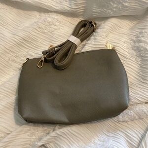 YZAOLL grey new with strap purse